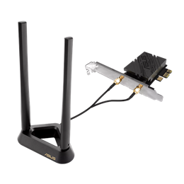 ASUS PCE-BE92BT BE9400 vezeték nélküli hálózati kártya (PCIe, WiFi 7 802.11be, 9400 Mbps, Bluetooth 5.4, 2,4 GHz, 5 GHz,