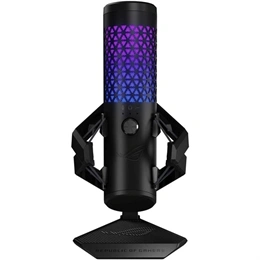 ASUS ROG Carnyx Gaming asztali mikrofon (25 mm kondenzátor, USB-A, kardioid, RGB, 192 kHz/24 bit, fekete)