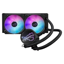 ASUS ROG RYUO III 240 vízhűtés (240 mm, 2x120 mm ventilátor, PWM, max 2200 RPM, max 36,45 dBA, ARGB, fekete)