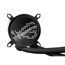 ASUS ROG RYUO III 240 vízhűtés (240 mm, 2x120 mm ventilátor, PWM, max 2200 RPM, max 36,45 dBA, ARGB, fekete)
