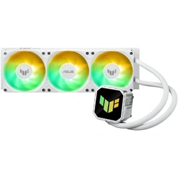 ASUS TUF Gaming LC III 360 vízhűtés (3x 120 mm, PWM, 650-2600 rpm, 37,4 dBA, ARGB, fehér)