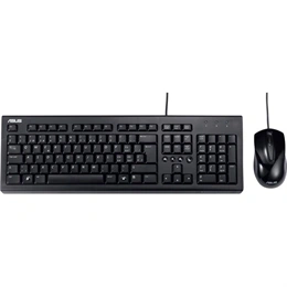 ASUS U2000 vezetékes billentyűzet + egér (fekete, USB, magyar kiosztás, 150 cm kábel, 1000 DPI)