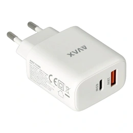 AVAX CH360 Speedy fali töltő (65W USB-C PD, 18W USB-A QC, GaN, USB-C+USB-A csatlakozó, fehér)