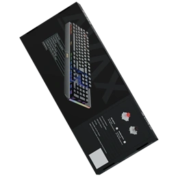 AVAX FS01 Full size vezetékes mechanikus gamer billentyűzet (magyar kiosztás, Outemu piros, RGB, USB Type-C, 1,8 m, feke