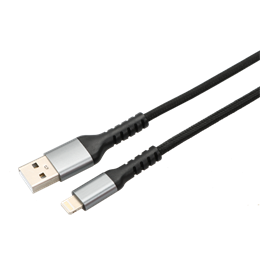 AVAX adat- és töltőkábel (USB-A / Lightning, 3A, 1,5 m, acélszürke)