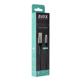 AVAX adat- és töltőkábel (USB-A / Lightning, 3A, 1,5 m, acélszürke)