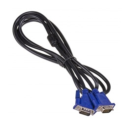 Akyga VGA monitor kábel (VGA dugó / VGA dugó, 1,8 m, árnyékolt, fekete)