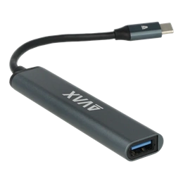 Avax HB601 CONNECT+ USB hub (Type-C, 4x USB 3.0, fekete)