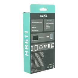 Avax HB611 Connect+ 5in1 Type-C hub (HDMI 4K/60Hz, Type-C bemenet, 2x USB 3.0, PD 100W)