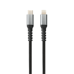 Avax USB-C - Lightning töltőkábel (C dugó / Lightning, 1,5 m, 27W, acélszürke)