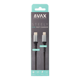 Avax USB-C - Lightning töltőkábel (C dugó / Lightning, 1,5 m, 27W, acélszürke)