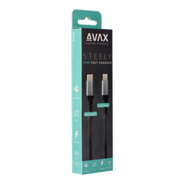 Avax USB-C - Lightning töltőkábel (C dugó / Lightning, 1,5 m, 27W, acélszürke)