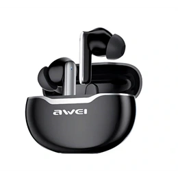 Awei T50 bluetooth fülhallgató sztereó (v5.3, TWS, mikrofon, zajszűrő, 6 óra lejátszás, töltőtok, fekete/fehér)