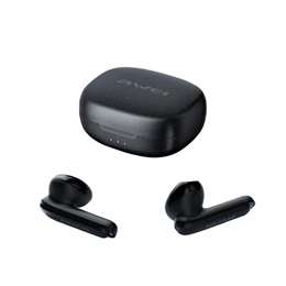 Awei T66 bluetooth fülhallgató sztereo (v5.3, TWS, mikrofon, vízálló, aktív zajszűrő, töltőtok, fekete)