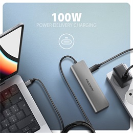 Axagon HMC-5H USB-C 5Gbps 5in1 hub Ezüst