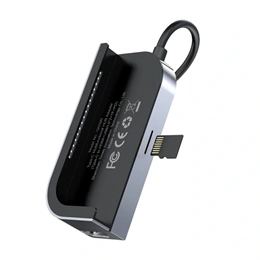 Baseus Bend Angle No.7 USB Type-C hub (1×HDMI 4K@30Hz, 2×USB-A 3.0, USB-C PD 100 W, microSD, 3,5 mm jack, szürke)