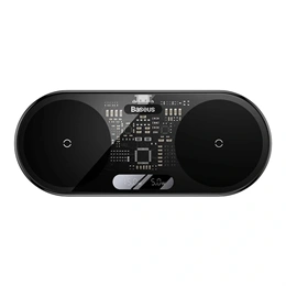Baseus Digital LED Display 2in1 vezeték nélküli töltő (20W, Qi, digitális kijelző, USB Type-C bemenet, USB Type-A–USB Ty