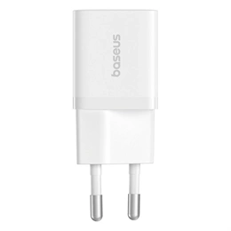 Baseus GaN5 Mini 1C hálózati töltő type-c aljzat (25W, GaN5, PD gyorstöltő, prémium minőség, fehér)