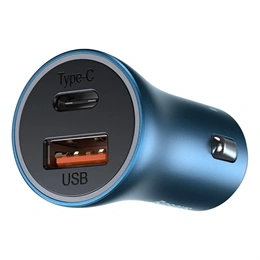 Baseus Golden Contactor Pro autós töltő (40W, USB Type-A + USB Type-C, 20W USB Type-C iPhone kábel 1 m, PD, kék)