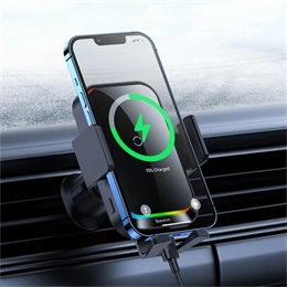 Baseus Halo Electric autós tartó (szellőzőre, automatikus rögzítés, 15 W, Qi, 5,4–6,7", USB-C bemenet)