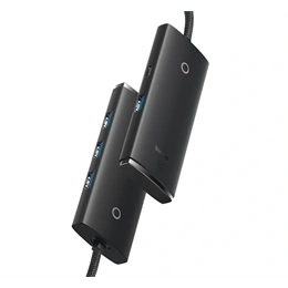 Baseus Lite USB hub 4in1 (4 USB 3.0 aljzat, USB kábel 200 cm, fekete)