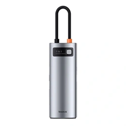 Baseus Metal Gleam Type-C hub 7in1 (1×HDMI 4K@60Hz, 3xUSB-A 3.0 (5 Gbps), 1xUSB-C PD 100W, SD, microSD, 17 cm kábel, szü