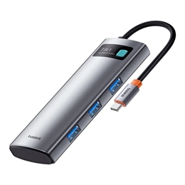 Baseus Metal Gleam Type-C hub 7in1 (1×HDMI 4K@60Hz, 3xUSB-A 3.0 (5 Gbps), 1xUSB-C PD 100W, SD, microSD, 17 cm kábel, szü