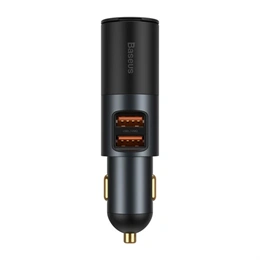 Baseus Share Together autós gyorstöltő (60W, 2×USB Type-A, szivargyújtó, fekete)