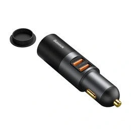 Baseus Share Together autós gyorstöltő (60W, 2×USB Type-A, szivargyújtó, fekete)