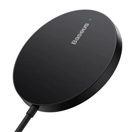 Baseus Simple Mini3 vezeték nélküli töltő (15W, mágneses, Qi2, USB Type-C bemenet, 120 cm kábel, fekete)
