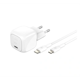 Belkin BoostCharge hálózati töltő Type-C aljzat (30W, PD gyorstöltő 3.0, Lightning kábel, fehér)