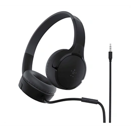 Belkin SoundForm Mini vezetékes fejhallgató sztereo (3,5 mm jack, mikrofon, felvevő gomb, gyerek méret, fekete)