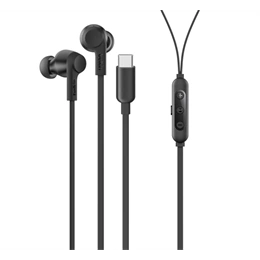 Belkin SoundForm Type-C fülhallgató sztereó (aktív zajszűrő, mikrofon, felvevő gomb, hangerőszabályzó, fekete)