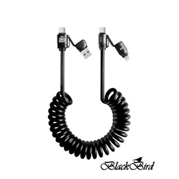 Blackbird Extreme adatkábel 4in1 (USB-A / USB-C / Lightning, 50-200 cm, fekete)