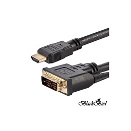 Blackbird HDMI-DVI kábel (kétirányú, HDMI dugó / DVI 24+1 dugó, 1 m, fekete)