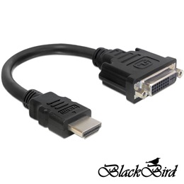 Blackbird átalakító kábel (HDMI-A dugó / DVI 24+5 aljzat, 20 cm)