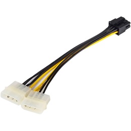 Blackbird tápkábel (2x4 pin Molex dugó / 8 pin EPS dugó, 15 cm)