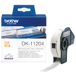 Brother címke DK-11204 (17 mm x 54 mm, elővágott, fehér alapon fekete, 400 db)