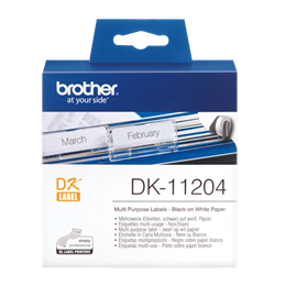 Brother címke DK-11204 (17 mm x 54 mm, elővágott, fehér alapon fekete, 400 db)