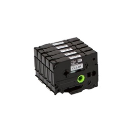 Brother szalag HGe-131 (12 mm, 8 m, átlátszó alapon fekete, nagy sebességű, 5 db/csomag)