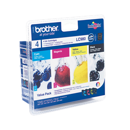 Brother tintapatron LC980VALBP (fekete 300 oldal, cián 260 oldal, magenta 260 oldal, sárga 260 oldal)