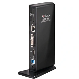Club3D CSV-3242HD USB Gen1 dupla kijelzős dokkoló (HDMI, DVI-I, 4×USB2.0, 2×USB Gen1 Type-A, USB Type-B bemenet, RJ45 Gi