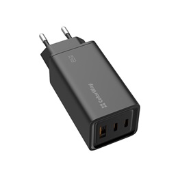 ColorWay GaN3 Pro Power Delivery töltő (65W, USB-A + 2× USB Type-C, PD 3.0, fekete)