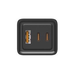 ColorWay GaN3 Pro Power Delivery töltő (65W, USB-A + 2× USB Type-C, PD 3.0, fekete)