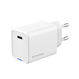 ColorWay GaN Mini AC töltő (45W, PD, PPS, 1x USB-C, fehér)