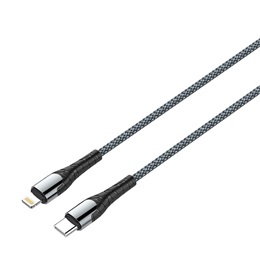 ColorWay USB adat- és töltőkábel (C dugó / Lightning, PD 30W, 1 m, szürke)