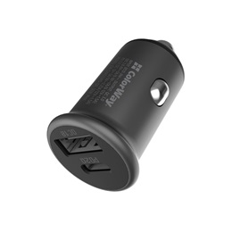 ColorWay autós töltő CW-CHA029PD-GR (2x USB, Type-C PD20W + USB QC3.0, 38W, szürke)