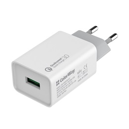 Colorway USB töltő adapter (18W, 1x USB, Quick Charge 3.0, fehér, CW-CHS013Q-WT)