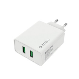 Colorway hálózati töltő (2x USB, Quick Charge 3.0, 36W, fehér, CW-CHS017Q-WT, univerzális)