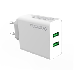 Colorway hálózati töltő (2x USB, Quick Charge 3.0, 36W, fehér, CW-CHS017Q-WT, univerzális)